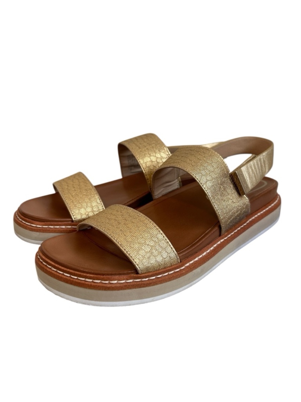 Kenneth Cole Laney Eva Open Toe Slingback Sandals 9 Gold